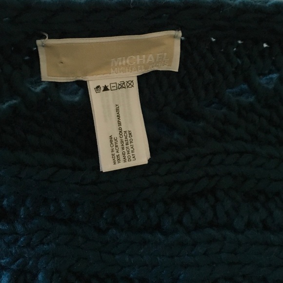 Michael Kors Luxe Teal Cable Knit Tassel Trim Poin - Picture 7 of 7